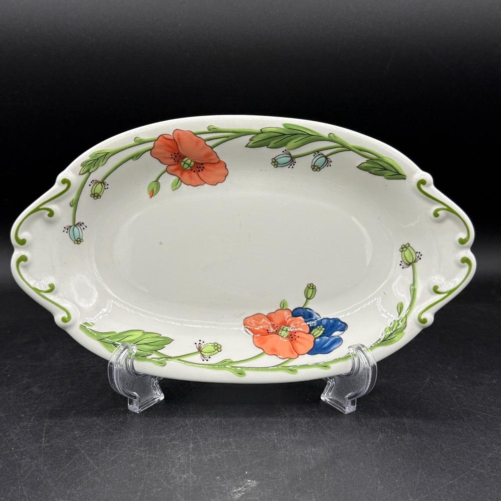 Villeroy & Boch Amapola Pickle Relish Dish Serving Bowl / Gravy Boat Under Plate